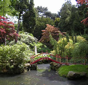 The bridge in the Chinese Garden at Biddulph Grange Garden, Staffordshire